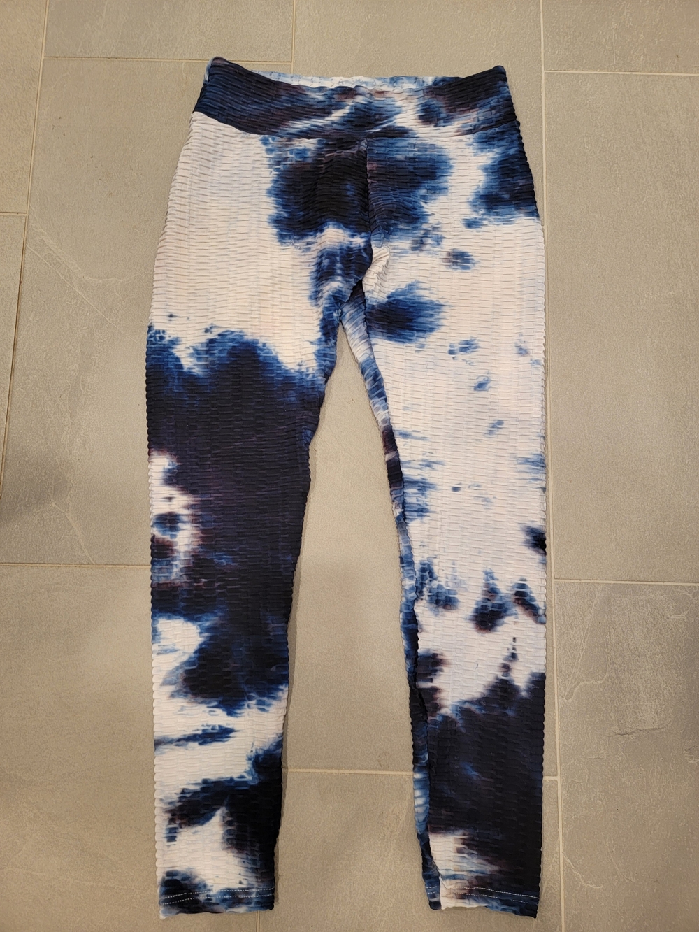 NWOT Blue Tie-Dye XL Polyester Blend Yoga Pants - XL